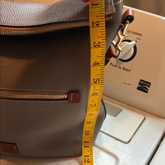 Dooney & Bourke Gray/Leather Shoulder Hobo with Brown Trim - Picture 3 of 14